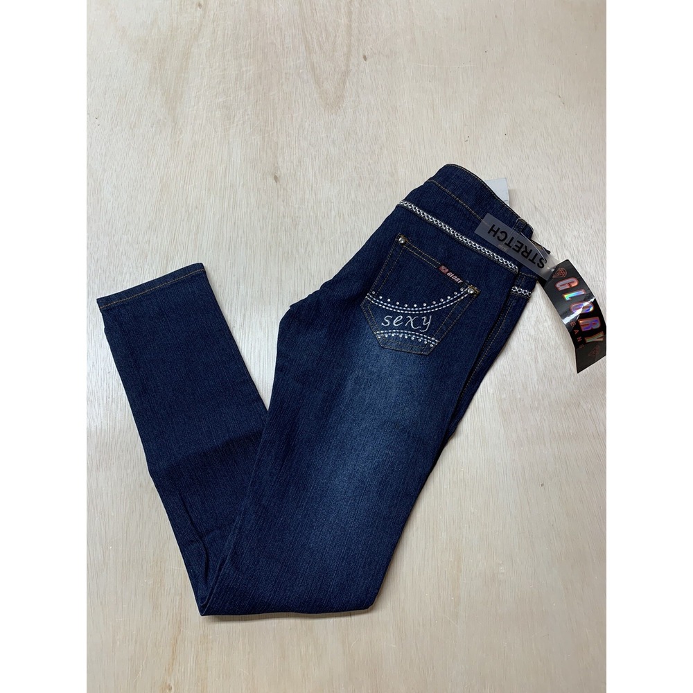 Glory Womens Mid Rise Blue Denim Skinny Jeans Size 3 Approx 27x29.5 - Picture 2 of 9